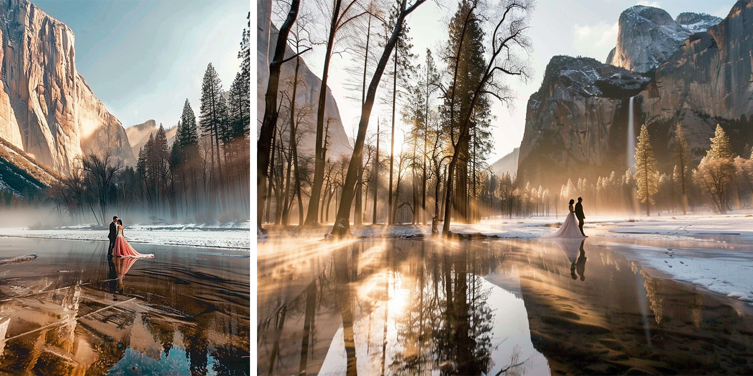 Winterhochzeit, Yosemite Nationalpark (USA)