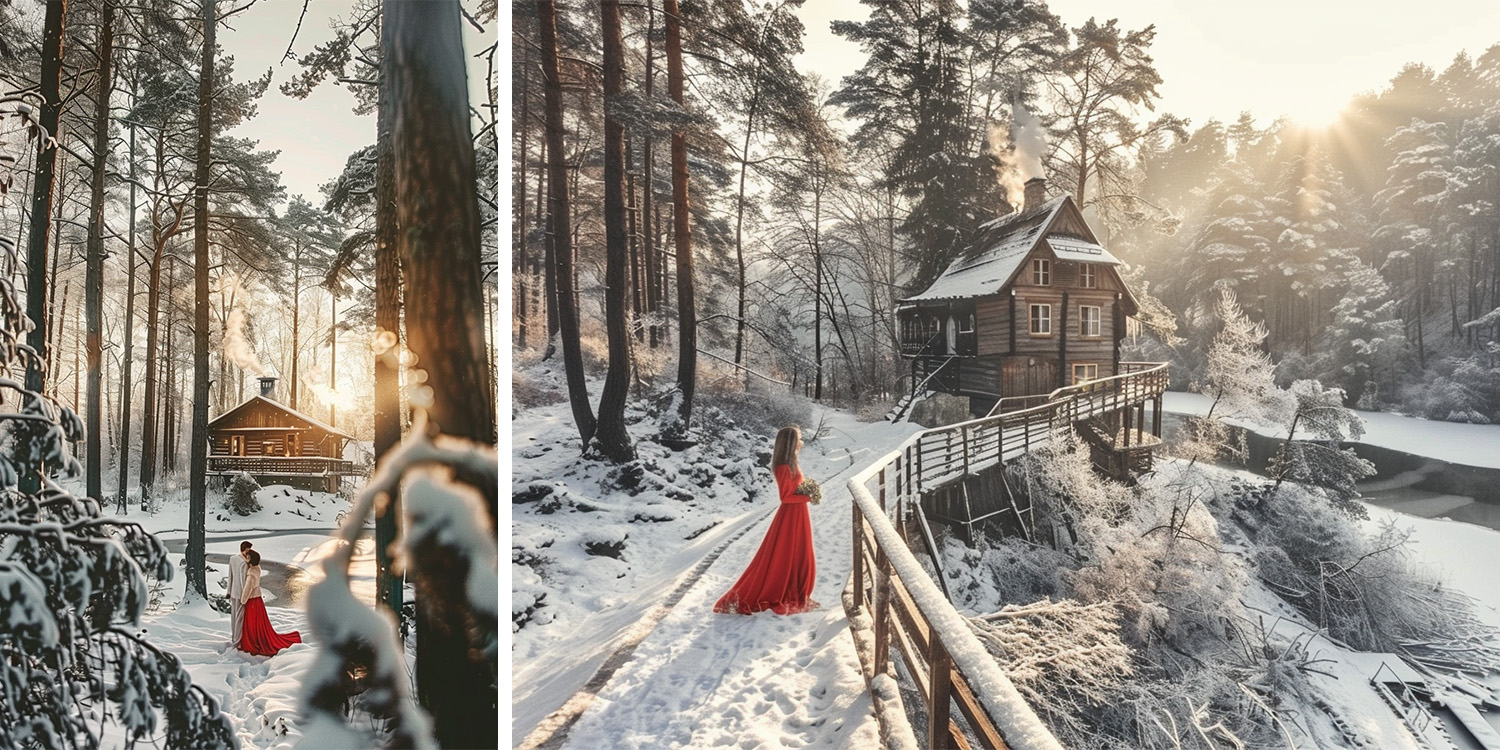 Winterhochzeit, Schwarzwald (Deutschland)